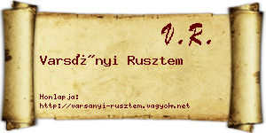 Varsányi Rusztem névjegykártya